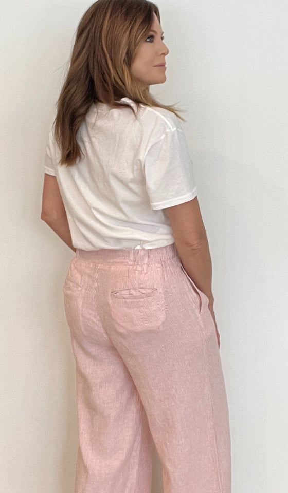 Ocean Breeze Linen Blend Pants-White Clay - Wear with style