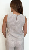 Ocean Breeze Linen Blend Tank-White Oak - Wear with style