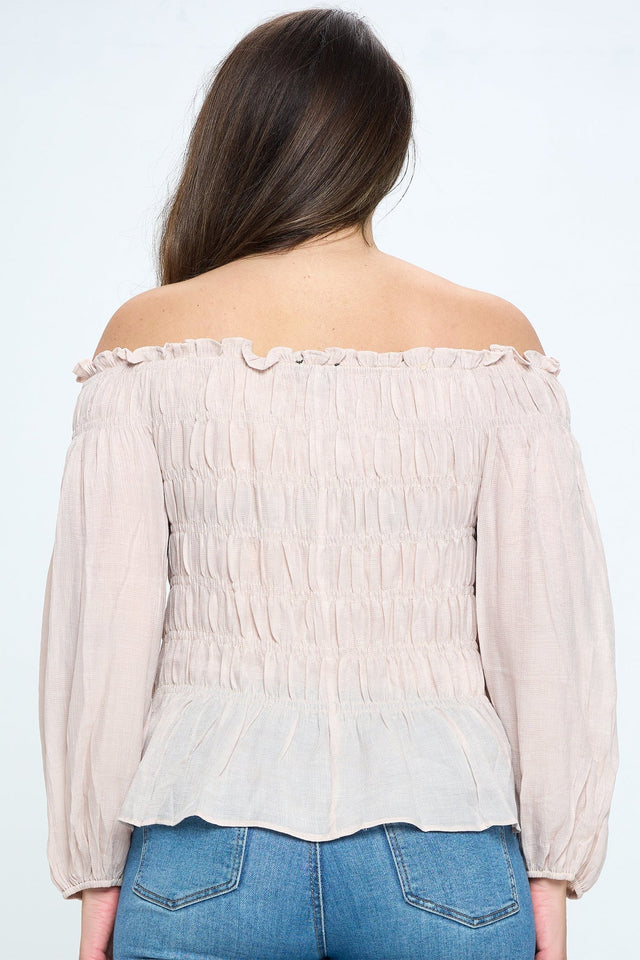 Off Shoulder Long Sleeve Top - Wear with style