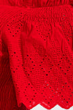 Off Shoulder Smocked Eyelet Top - Wear with style