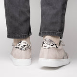 66-100-GRY OLYMPIAS Genuine Python and Italian Sueded Goatskin, Grey