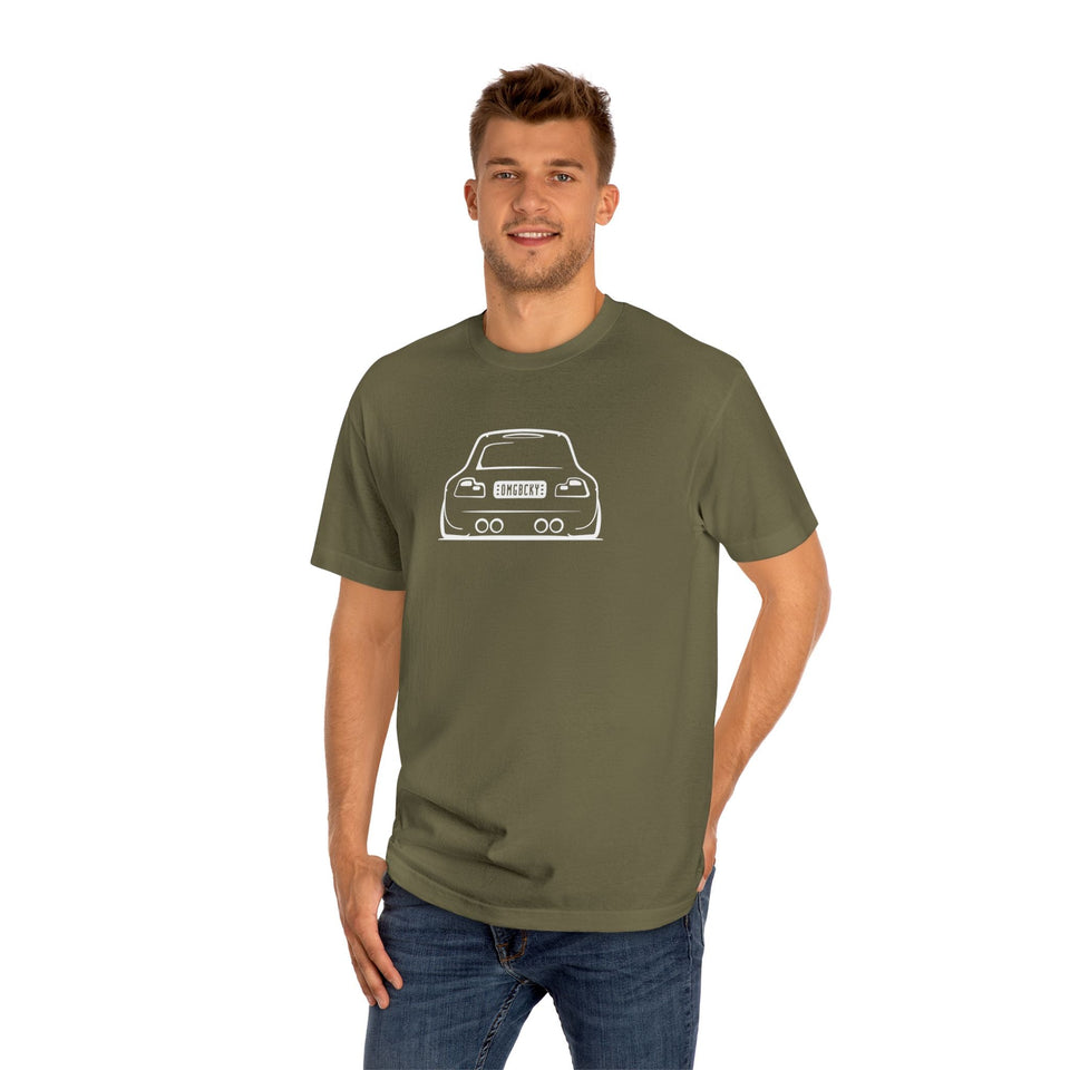 OMGBCKY White Coupe Silhouette Tee - Unisex American Apparel Classic T-Shirt - Wear with style