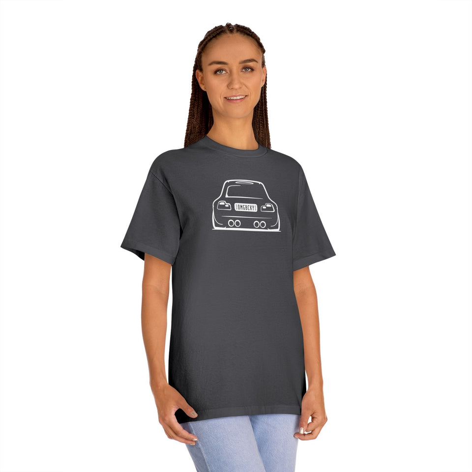 OMGBCKY White Coupe Silhouette Tee - Unisex American Apparel Classic T-Shirt - Wear with style