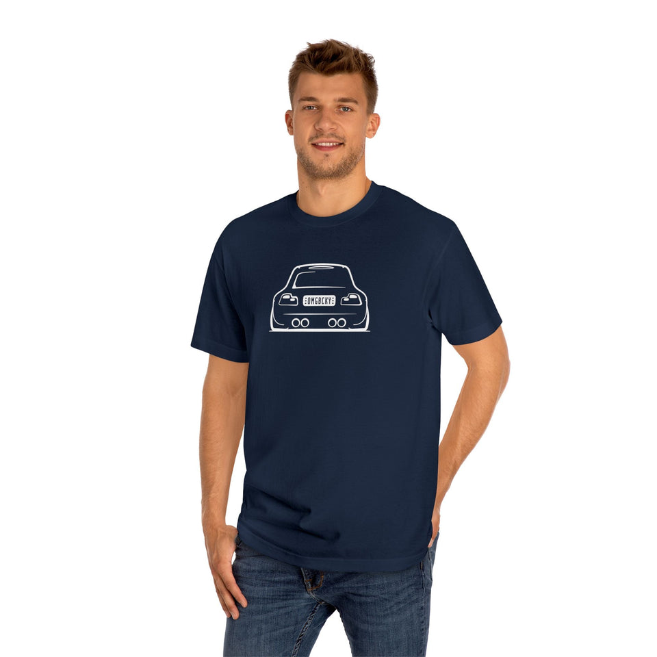 OMGBCKY White Coupe Silhouette Tee - Unisex American Apparel Classic T-Shirt - Wear with style