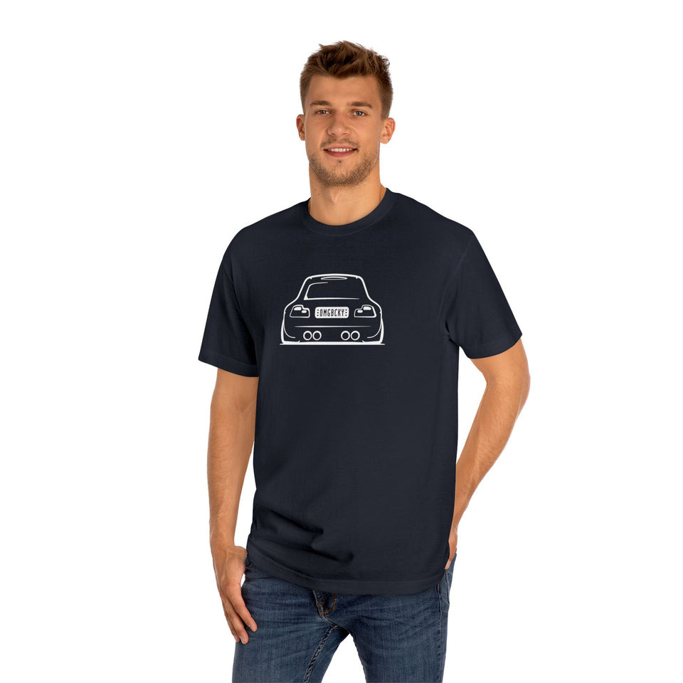 OMGBCKY White Coupe Silhouette Tee - Unisex American Apparel Classic T-Shirt - Wear with style