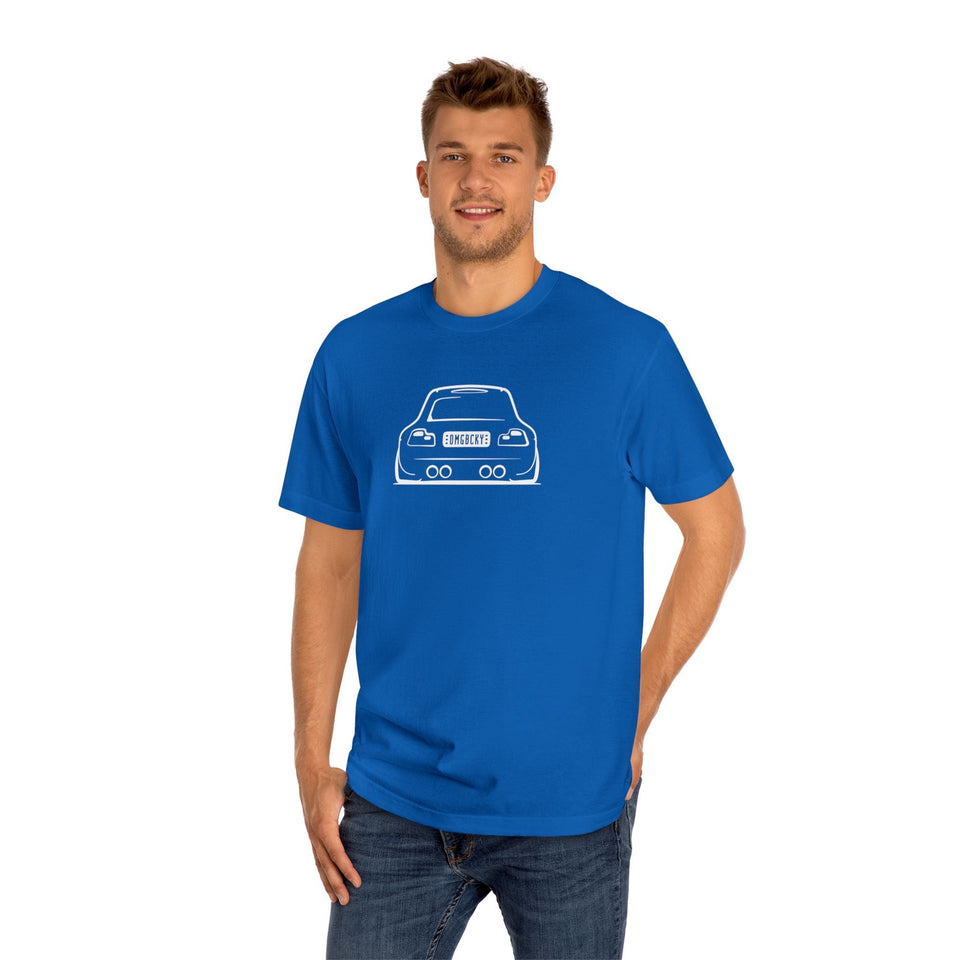 OMGBCKY White Coupe Silhouette Tee - Unisex American Apparel Classic T-Shirt - Wear with style