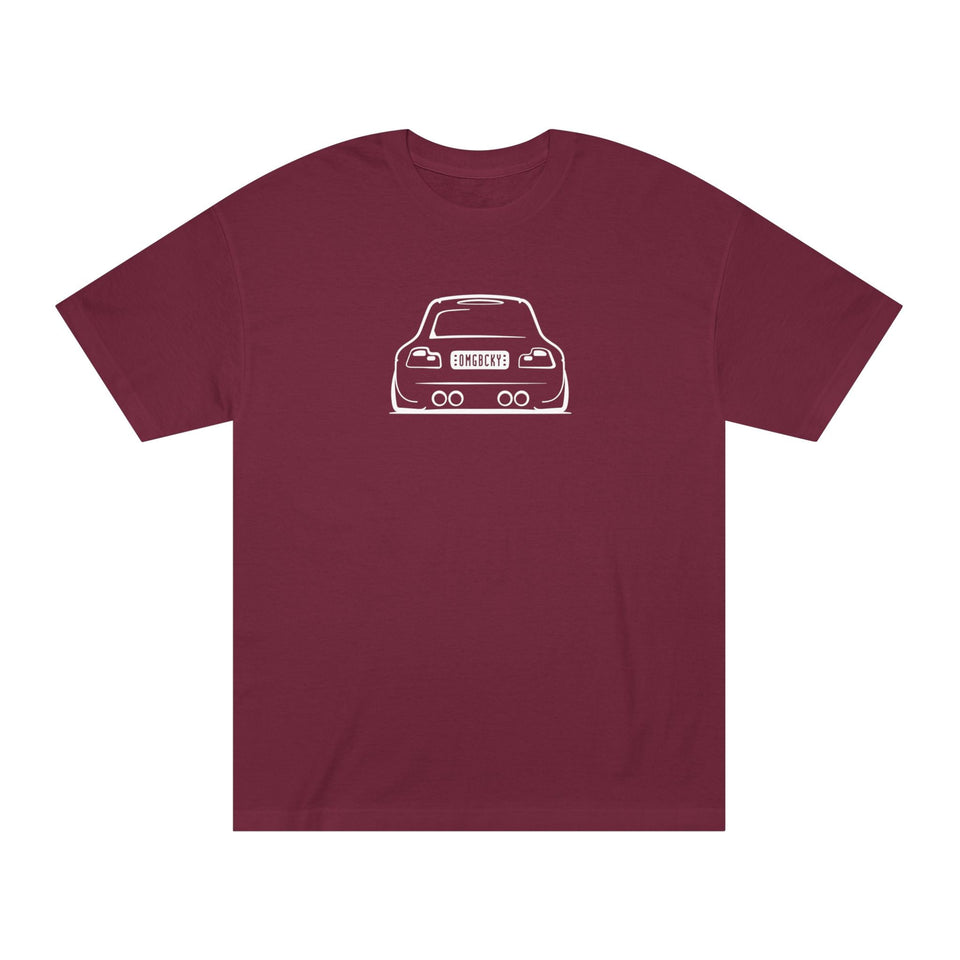 OMGBCKY White Coupe Silhouette Tee - Unisex American Apparel Classic T-Shirt - Wear with style