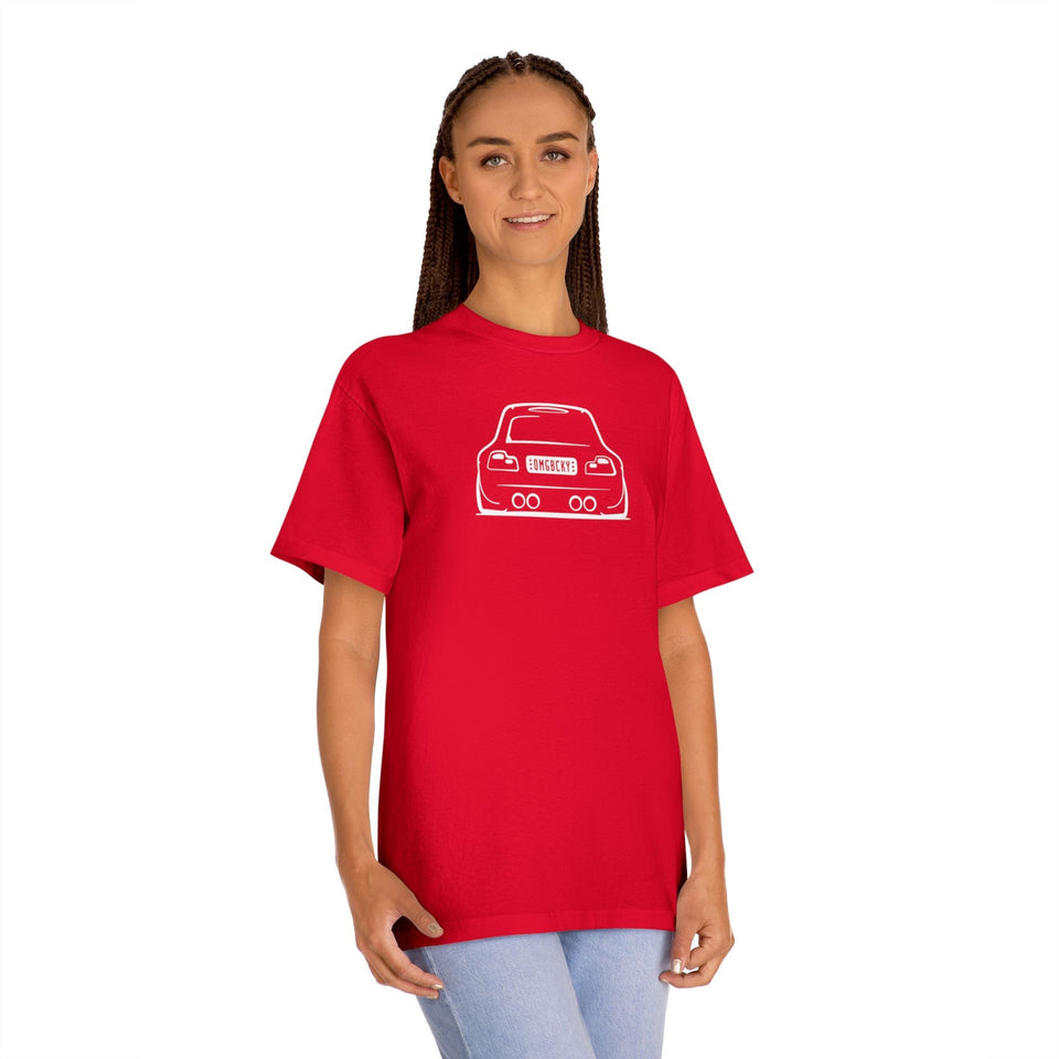 OMGBCKY White Coupe Silhouette Tee - Unisex American Apparel Classic T-Shirt - Wear with style