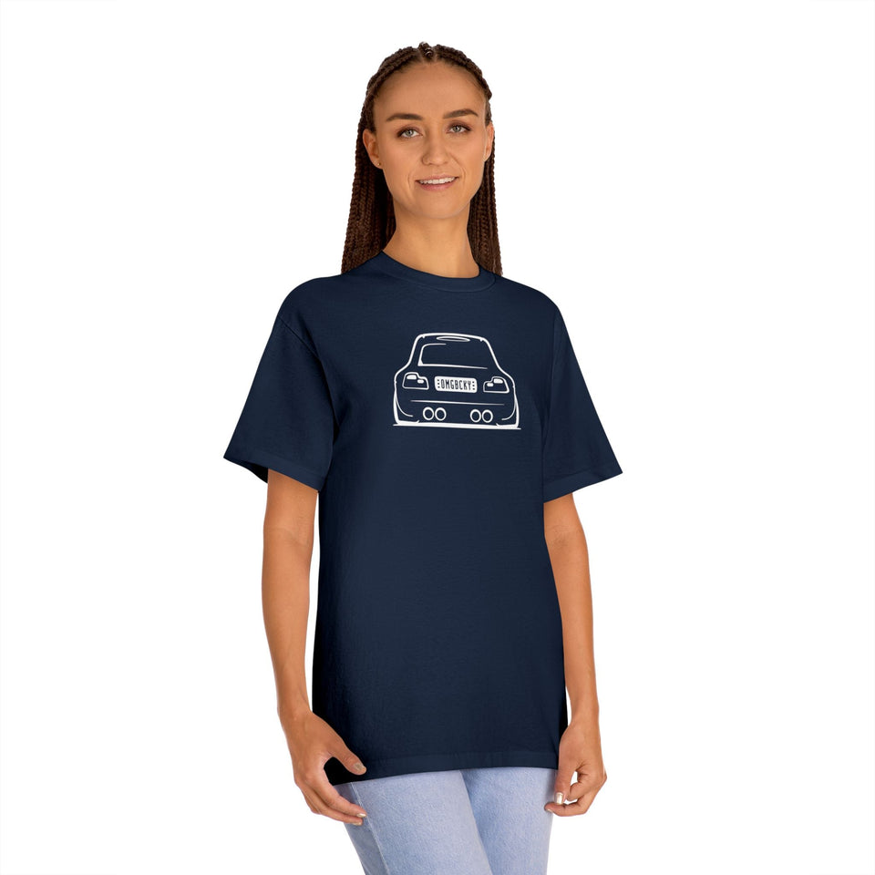 OMGBCKY White Coupe Silhouette Tee - Unisex American Apparel Classic T-Shirt - Wear with style