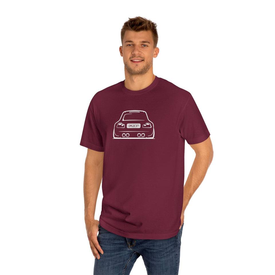 OMGBCKY White Coupe Silhouette Tee - Unisex American Apparel Classic T-Shirt - Wear with style