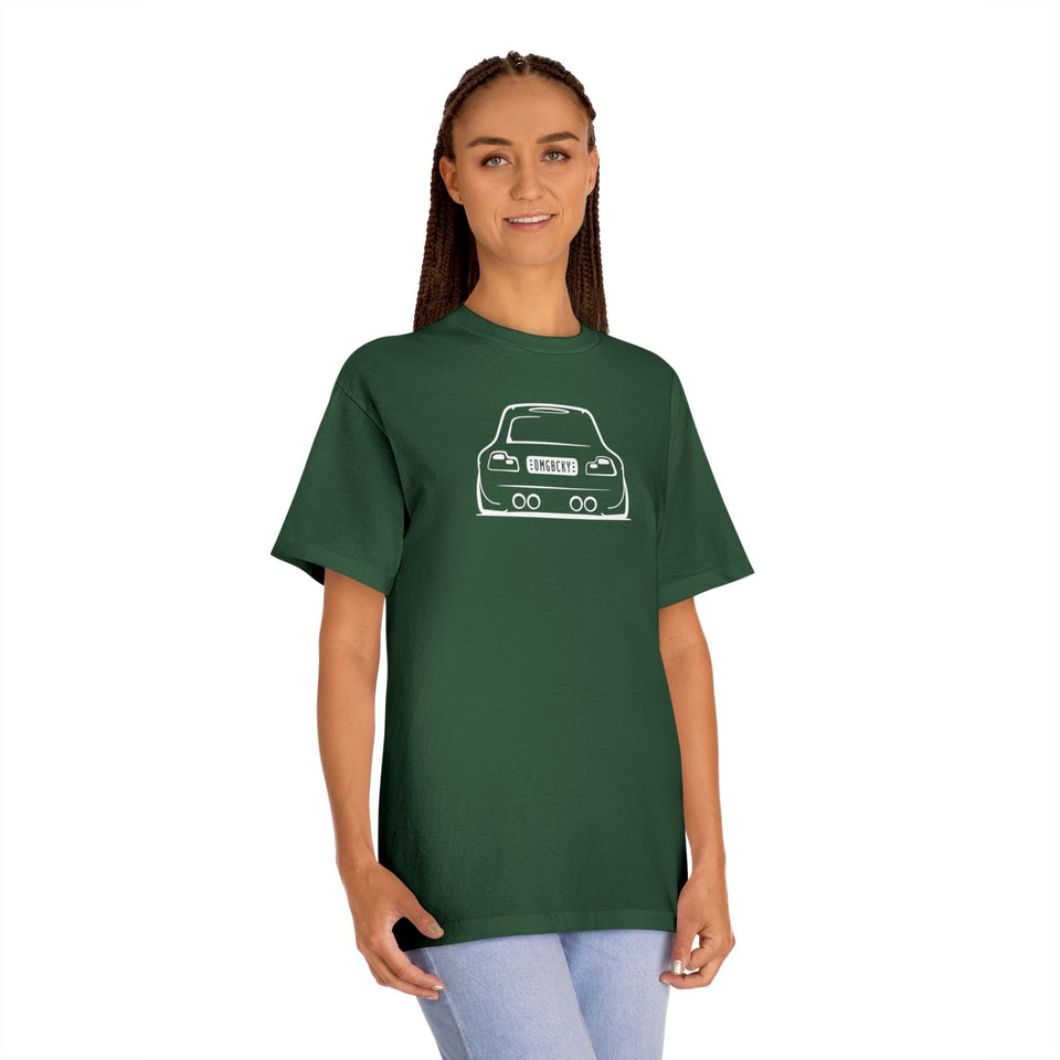 OMGBCKY White Coupe Silhouette Tee - Unisex American Apparel Classic T-Shirt - Wear with style