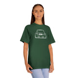 OMGBCKY White Coupe Silhouette Tee - Unisex American Apparel Classic T-Shirt - Wear with style
