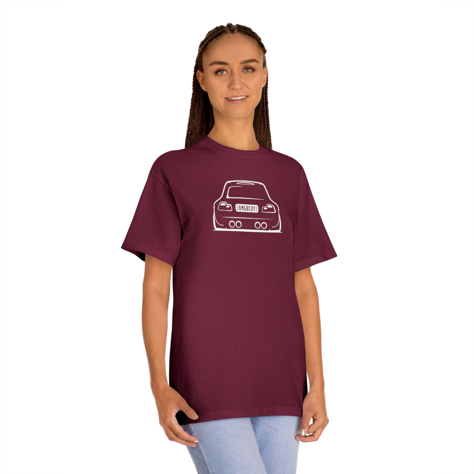 OMGBCKY White Coupe Silhouette Tee - Unisex American Apparel Classic T-Shirt - Wear with style