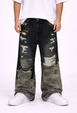 NOIR SCAB CAMO FLARE DENIM