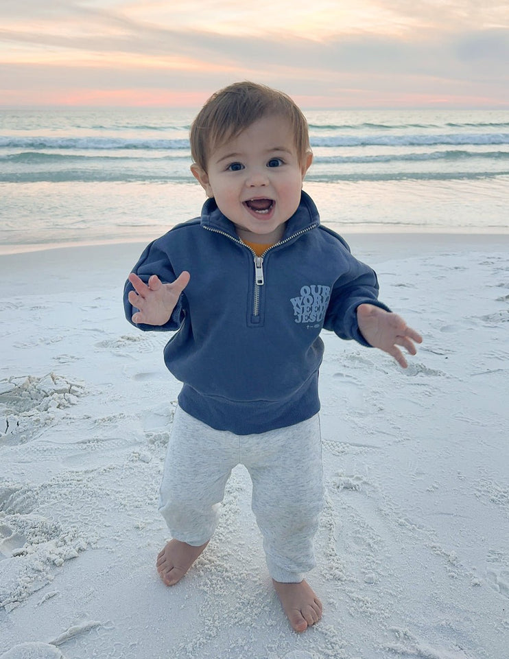 Our World Needs Jesus Kids Half - Zip - Wear with style