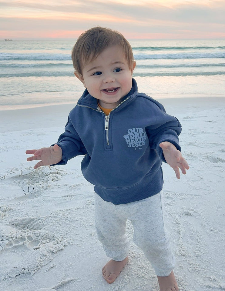 Our World Needs Jesus Kids Half - Zip - Wear with style