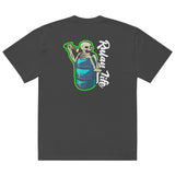 Dominican Blue Drum Skull — Oversized faded t-shirt