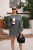 Oversized Sweatshirt Dress - Heather Gray - Wear with style