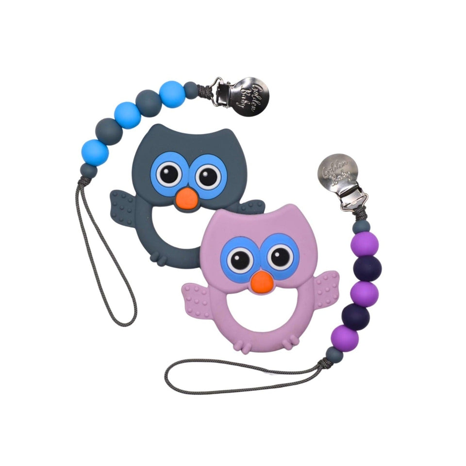 Owl Teether Set // Grey - Wear with style