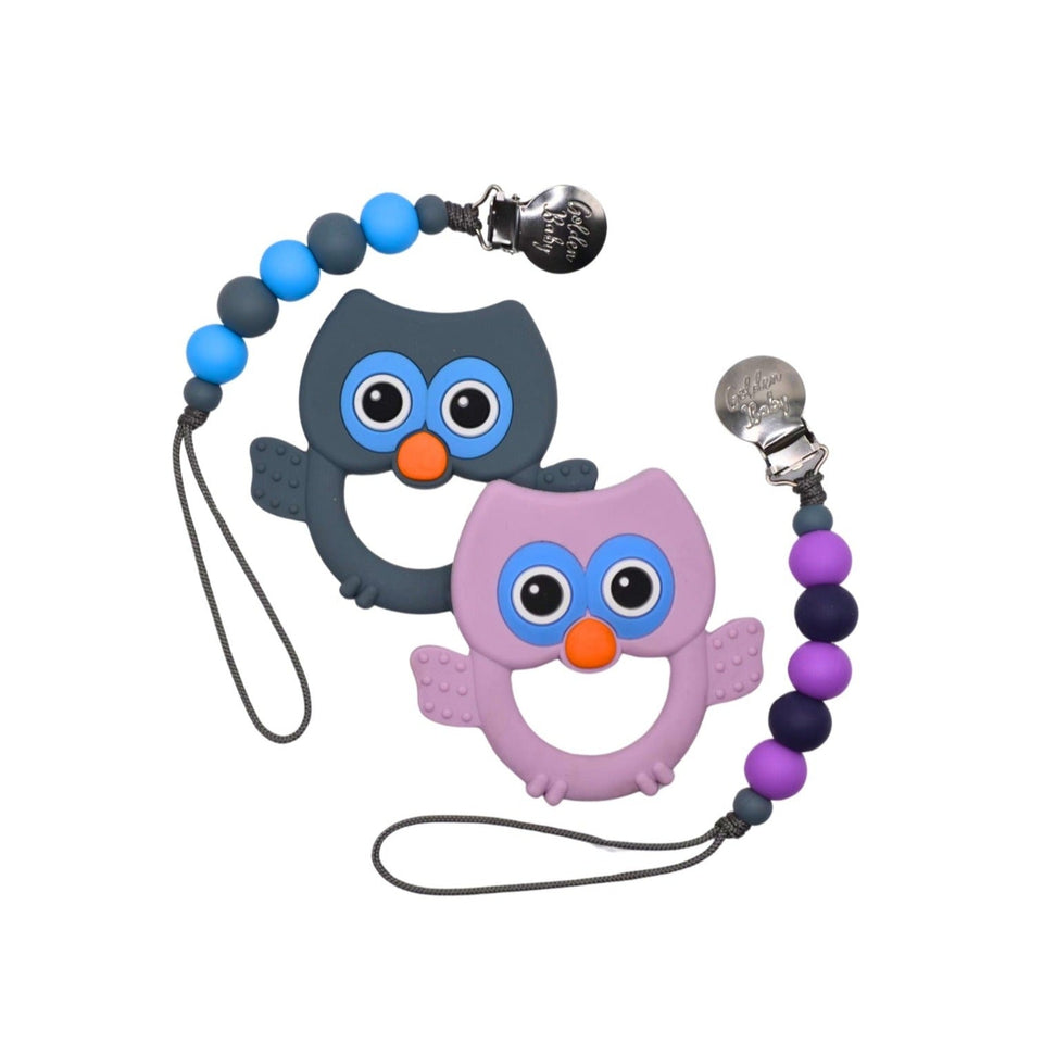 Owl Teether Set // Purple - Wear with style