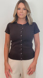 Pauline Top-Dark Brown - Wear with style