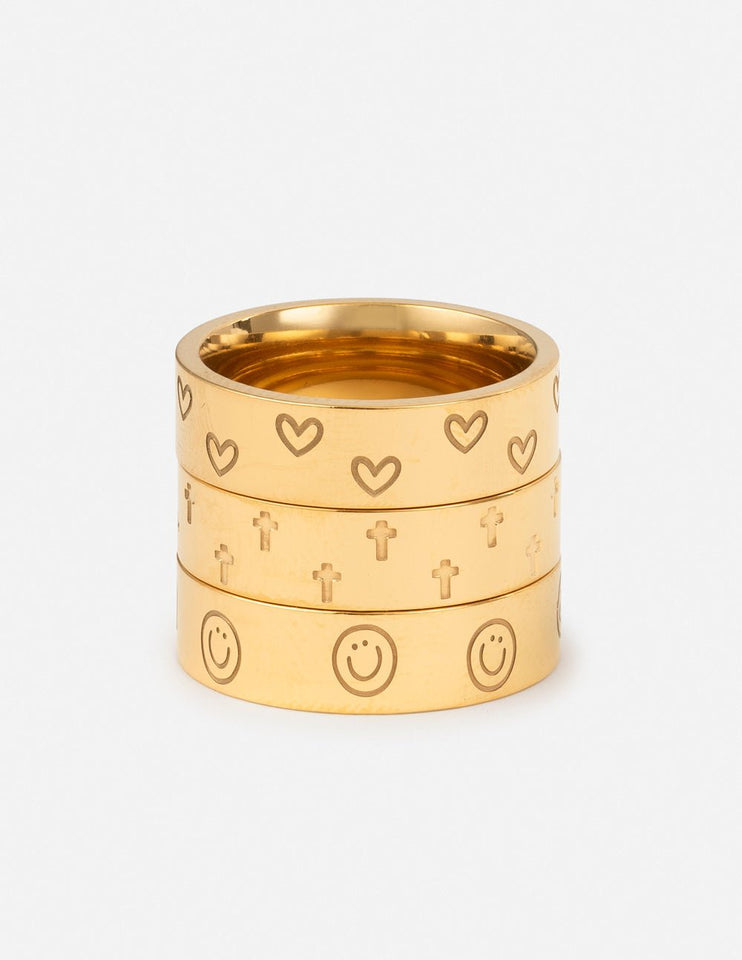 Peace Engraved Ring Set - Wear with style