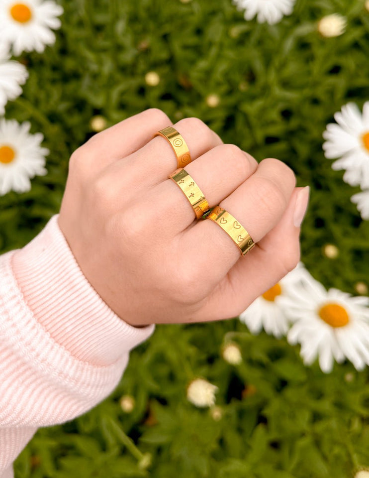 Peace Engraved Ring Set - Wear with style