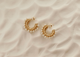 Pearl Wire Wrapped Gold Hoop Earrings & Pearl Ear Cuffs - Wear with style