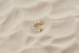 Pearl Wire Wrapped Gold Hoop Earrings & Pearl Ear Cuffs - Wear with style