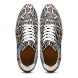 65-215-BLU PERI Python Embossed Italian Calfskin Sneakers, Marine Blue