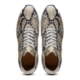 65-215-WHT PERI Python Embossed Italian Calfskin Sneakers Black / White