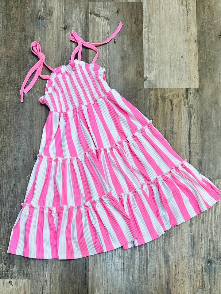 Pink and White Stripes Midi Maxi - Wear with style