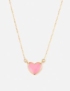 Pink Enamel Heart Necklace - Wear with style