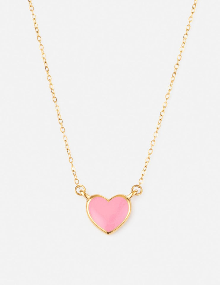 Pink Enamel Heart Necklace - Wear with style