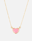 Pink Enamel Heart Necklace - Wear with style