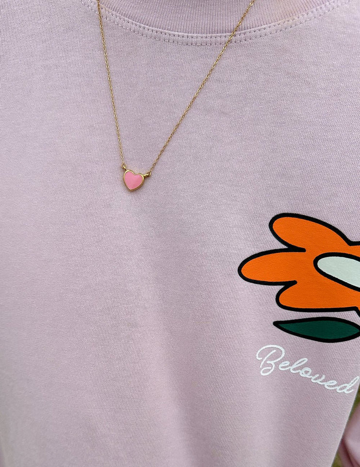 Pink Enamel Heart Necklace - Wear with style
