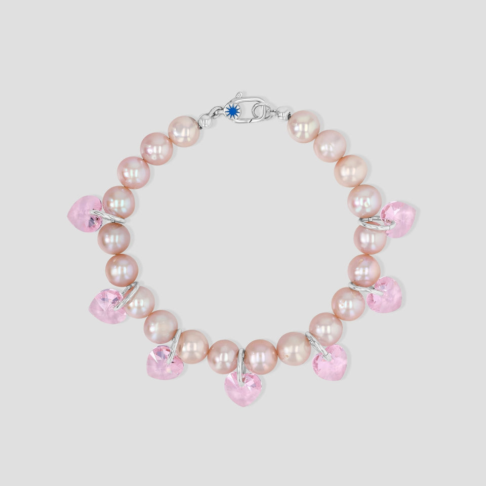 Pink Pearl Heart Bracelet - Wear with style