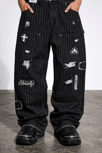 Pinstripe Patch Double Knees - Wear with style