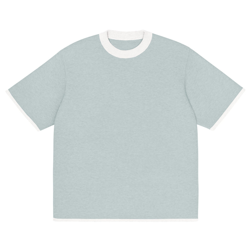 Powder Blue with White Trim Knitted classic tee - Wear with style