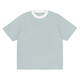 Powder Blue with White Trim Knitted classic tee - Wear with style