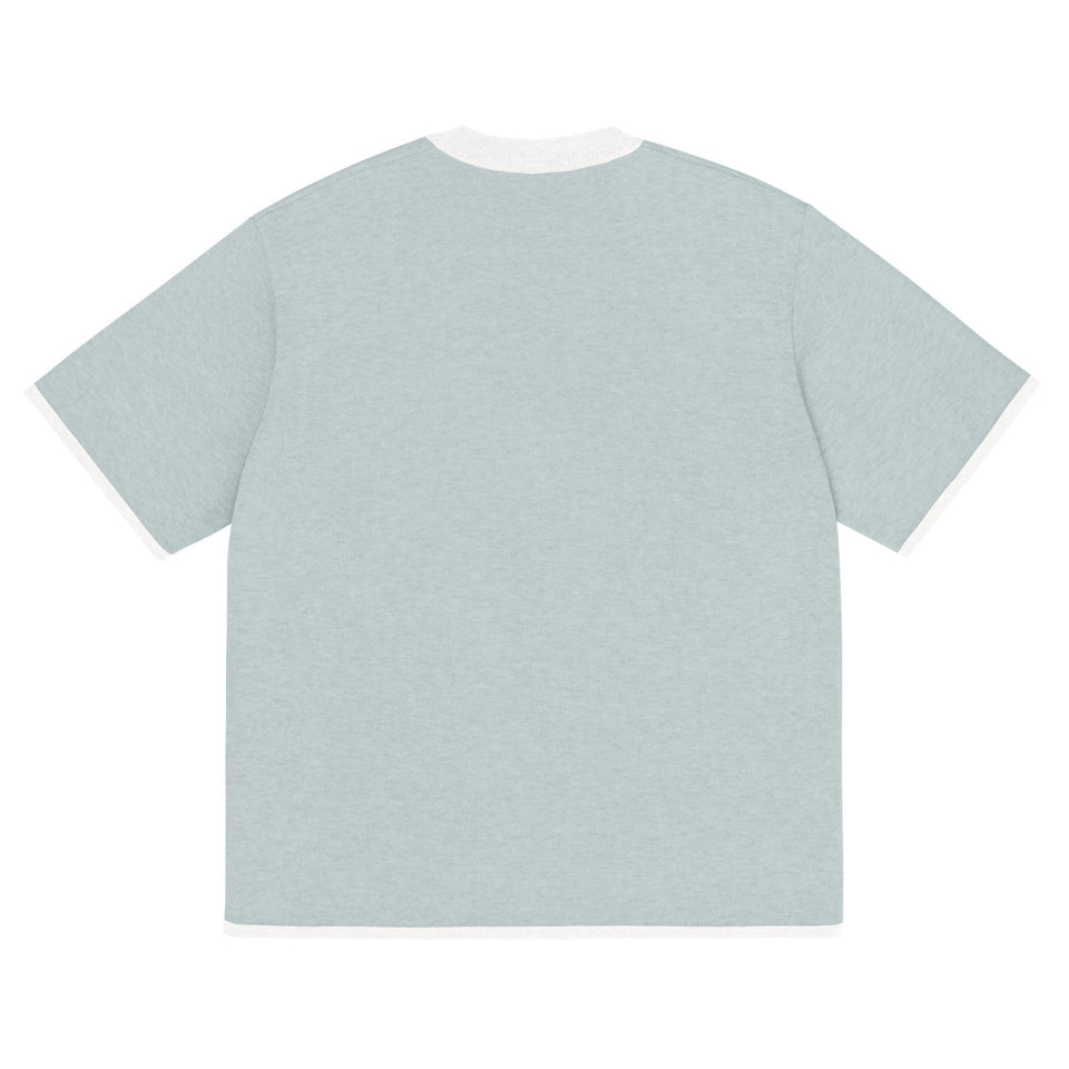 Powder Blue with White Trim Knitted classic tee - Wear with style