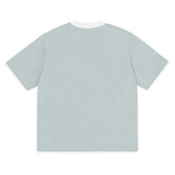 Powder Blue with White Trim Knitted classic tee - Wear with style