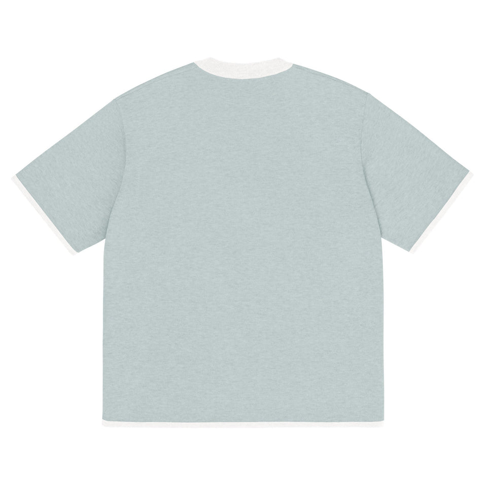 Powder Blue with White Trim Knitted classic tee - Wear with style