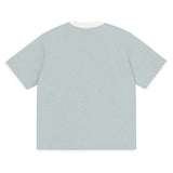 Powder Blue with White Trim Knitted classic tee - Wear with style