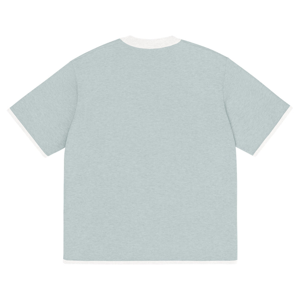 Powder Blue with White Trim Knitted classic tee - Wear with style