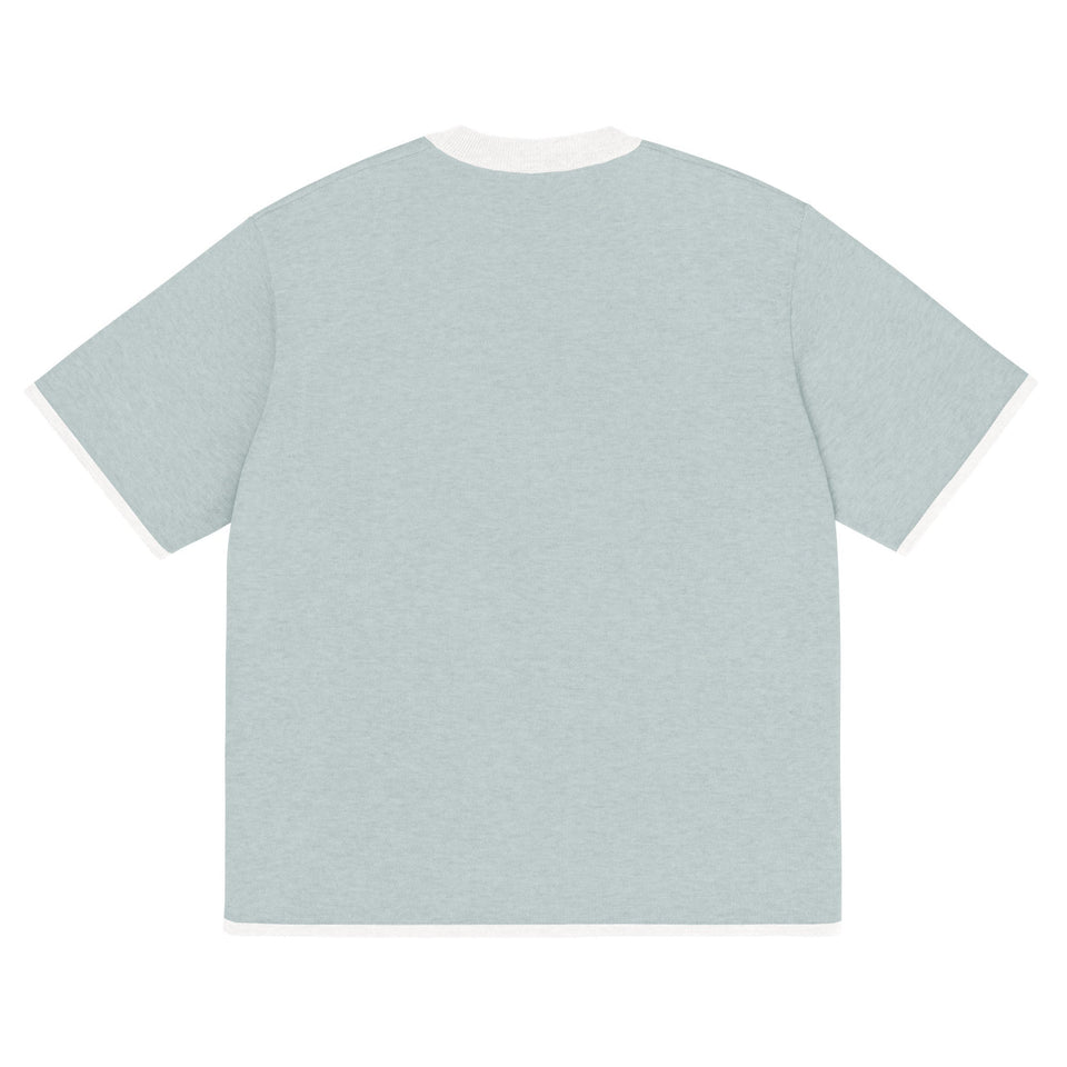 Powder Blue with White Trim Knitted classic tee - Wear with style
