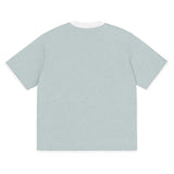 Powder Blue with White Trim Knitted classic tee - Wear with style