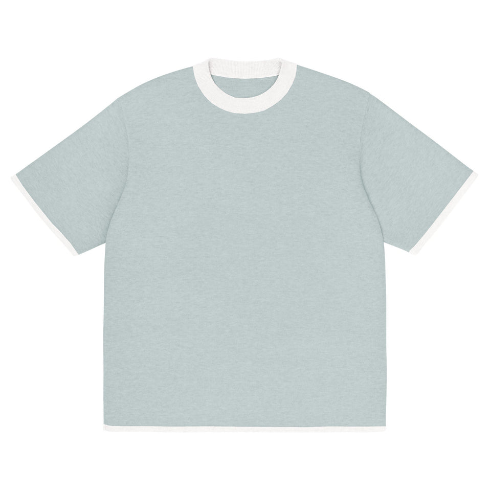 Powder Blue with White Trim Knitted classic tee - Wear with style