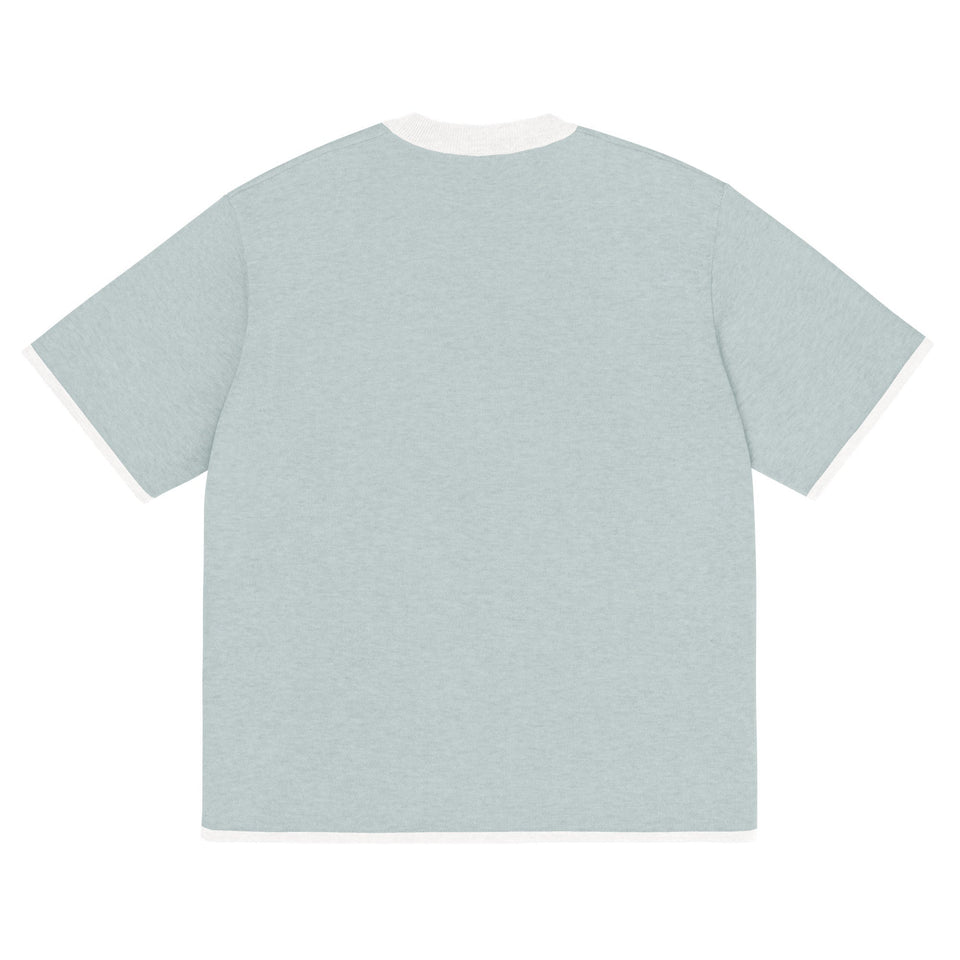Powder Blue with White Trim Knitted classic tee - Wear with style