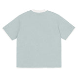 Powder Blue with White Trim Knitted classic tee - Wear with style